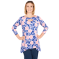 Plus Size Ruby Rd. Larky Lark Daisy Daze Bold Puff Print Knit Top - image 1