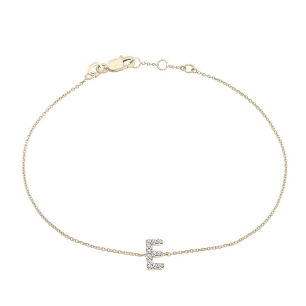 Diamond Classics(tm) 1/20ctw. Diamond Initial E Bracelet - image 