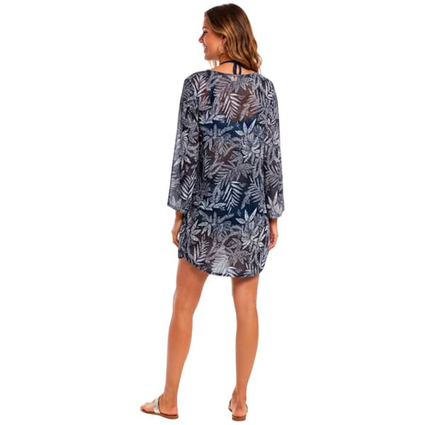Plus Size Cover Me Tropical Onion Skin Tunic Leaf Swim Cover-Up