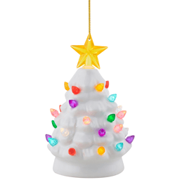 Northlight Mini LED Retro White Christmas Tree with Star Ornament
