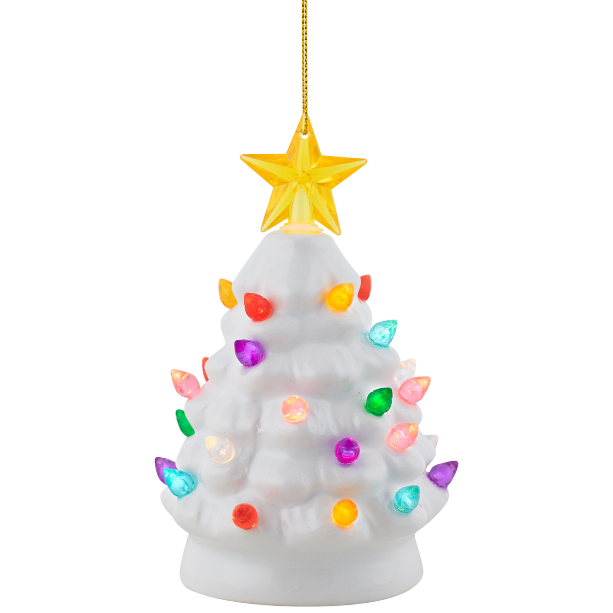 Northlight Mini LED Retro White Christmas Tree with Star Ornament