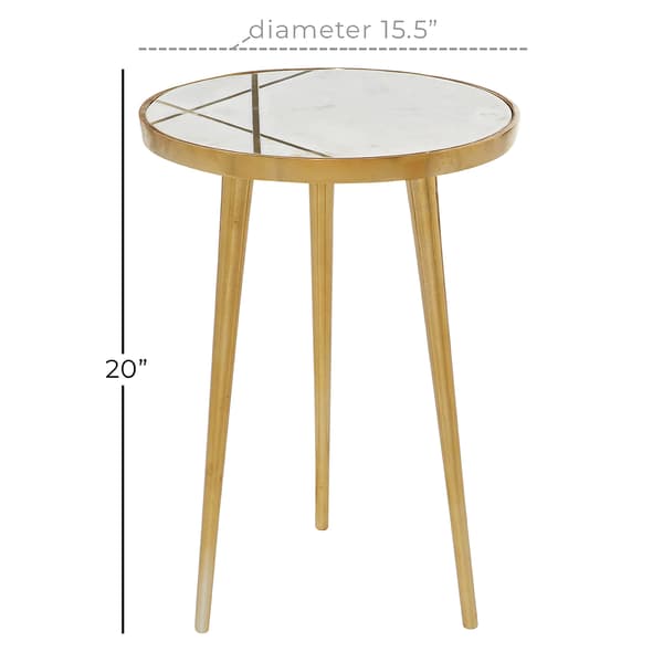 9th & Pike&#174; Round Light Marble End Table