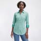 Plus Size Emily Daniels 3/4 Sleeve Stripe Button Down - image 1