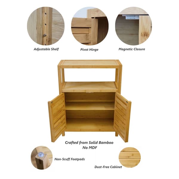 eccostyle&#8482; Solid Bamboo Spa or Bath 2 Door Utility Cabinet