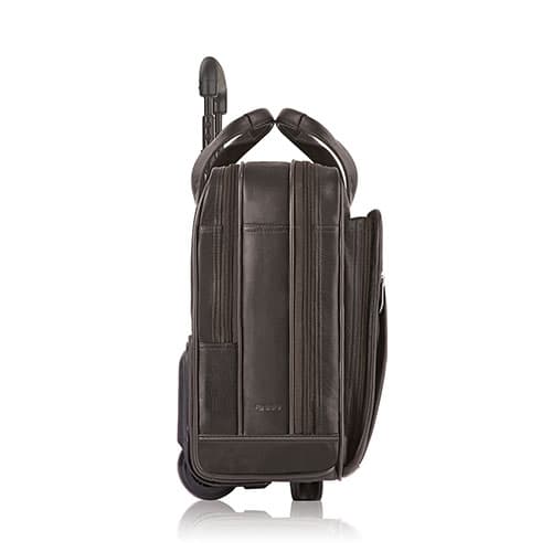 Solo Executive Leather Rolling Case - Dark Brown