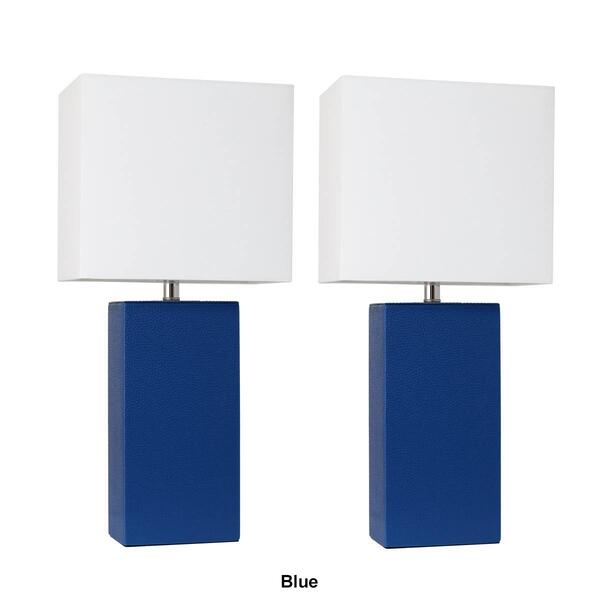 Elegant Designs&#8482; Modern Leather Table Lamps - Set of 2