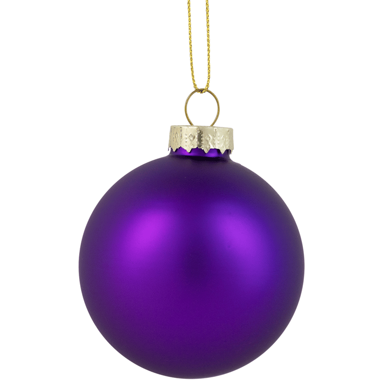 Northlight 9ct. Purple 2-Finish Glass Ball Christmas Ornaments