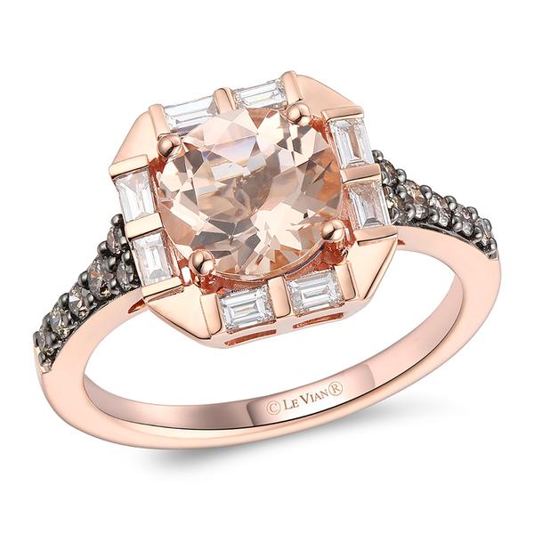 Le Vian Chocolatier(R) Peach Morganite(tm) Center Cocktail Ring - image 