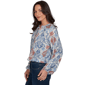 Womens Skye’s the Limit Urban Heirloom Tie Neck Damask Blouse - image 4