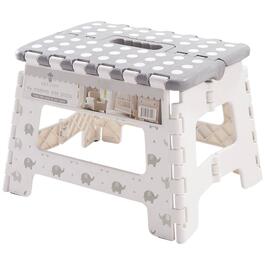 9 In. Foldable Step Stool Gray Elephant