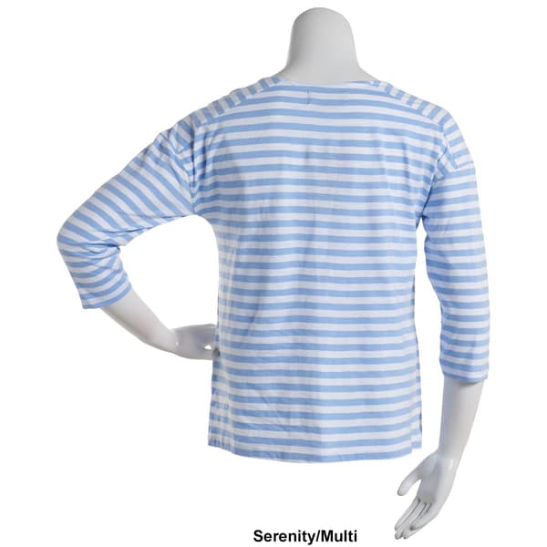 Womens Erika 3/4 Sleeve Newport Stripe Tee