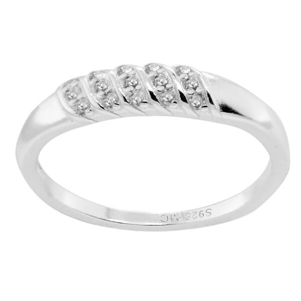 Marsala Fine Silver Plated Cubic Zirconia Ring - image 