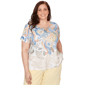 Plus Size Alfred Dunner Out Of The Blue Ombre Paisley Short Slee - image 1
