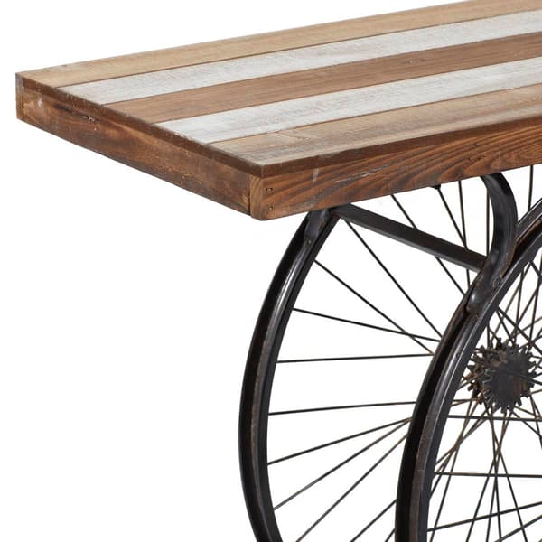 9th & Pike&#174; Brown Industrial-Inspired Wood Console Table