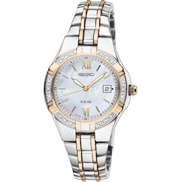 Womens Seiko Diamonds Mother of Pearl Dial Watch - SUT068