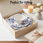 222 Fifth Cassian Embossed Toile Blue 12pc. Dinnerware Set - image 5