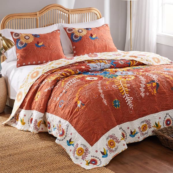 Greenland Home Fashions&#40;tm&#41; Topanga Bohemian Folk Art Quilt Set