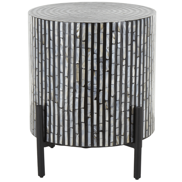 9th & Pike(R) Contemporary Mother Of Pearl Shell Accent Table - image 