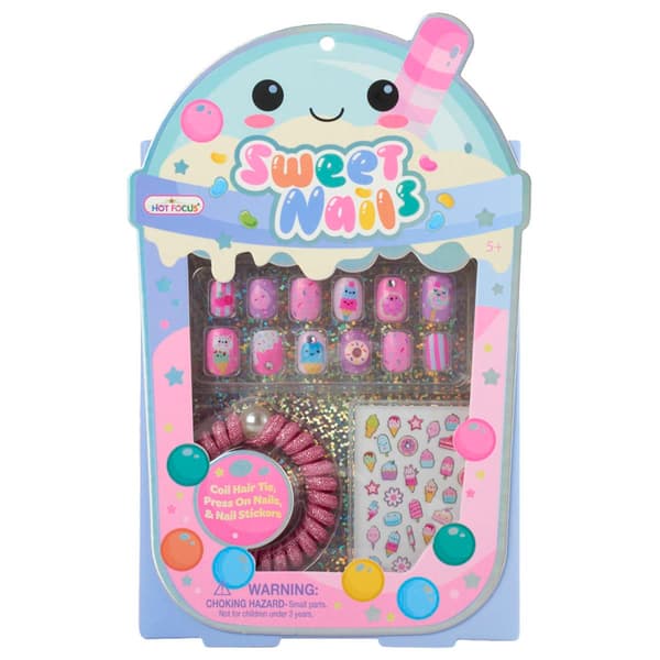 Girls Hot Focus&#40;R&#41; 14pc. Sweet Nails Yummy Treats Nail Set - image 