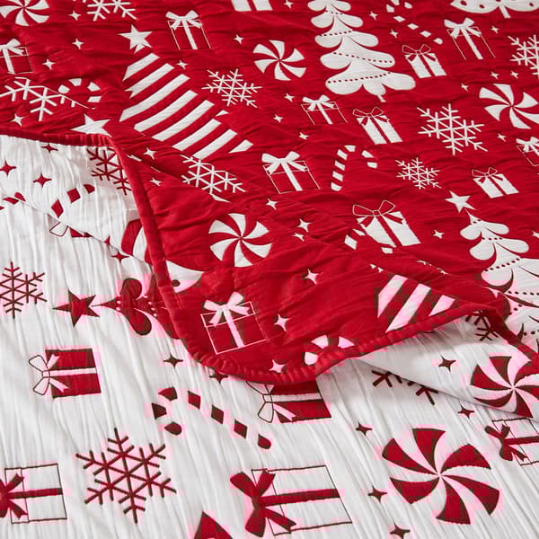 Greenland Home Fashions&#8482; Peppermint Party Reversible Coverlet Set