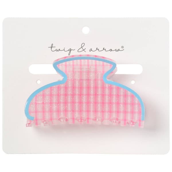 Womens Twig & Arrow Plaid Claw Clip