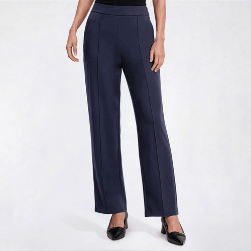 Petites Runway Ready Soft Pull On Trouser Pants with Front Seam - image 