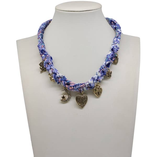 Ashley Scarf Necklace with Charms - image 