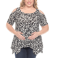 Womens White Mark Cold Shoulder Leopard Print Maternity Top - image 1