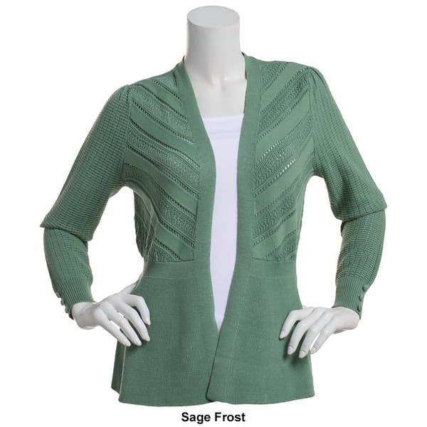 Womens 89th & Madison Mix Solid Cropped Cardigan