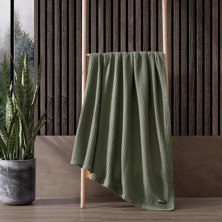 Eddie Bauer Solid Waffle Cotton Blanket