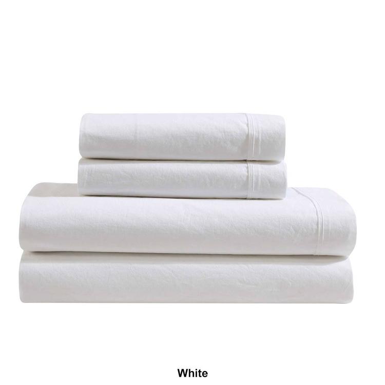 Calvin Klein Washed Percale Cotton 4pc. 200 TC Sheet Set
