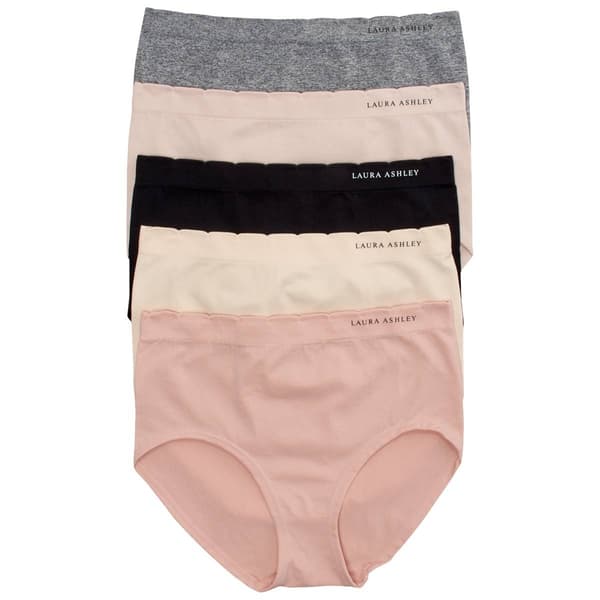 Womens Laura Ashley(R) 5pk. Seamless Brief Panties LS9443-5PKAR - image 