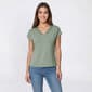Womens 89th & Madison Short Sleeve Faux Lace Neck Blouse - image 1