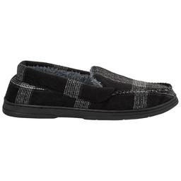 Mens Preswick & Moore® Microsuede Moccasin Slippers - Black Plaid