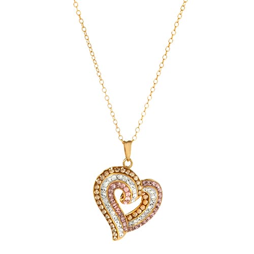 Yellow Plated Open Heart Necklace - image 