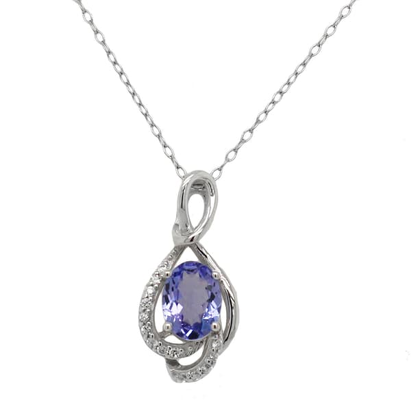 Precious Elegance&#40;tm&#41; Tanzanite/Zircon Sterling Silver Pendant - image 