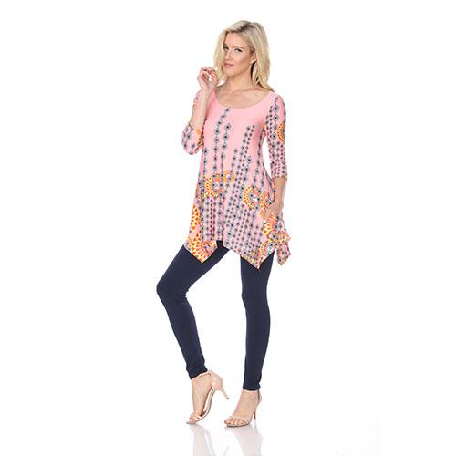 Womens White Mark Rella Tunic with Bell Sleeves