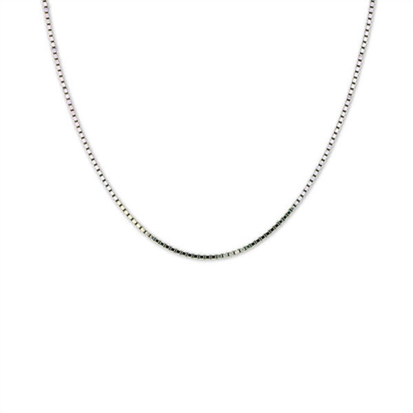 Sterling Silver 24in. Diamond Cut Box Necklace - image 