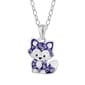 Kids Sterling Silver and Crystal Fox Pendant Necklace - image 1