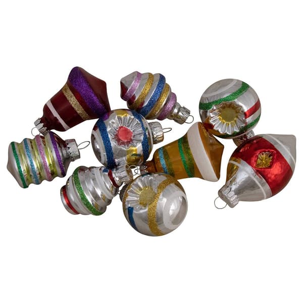 Northlight Seasonal 9ct. Glittered Glass Christmas Ornaments