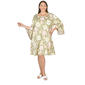 Plus Size Ruby Rd. 3/4 Sleeve Ruffle Trim Sleeve Floral Dress - image 1