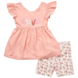 Girls &#40;4-6x&#41; Colette Lilly Love Top & Ditsy Bike Shorts Set