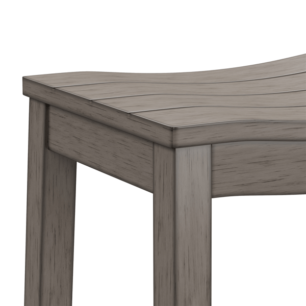 HH2 Home Fiddler Grey Backless Bar Height Stool with Saddle Seat