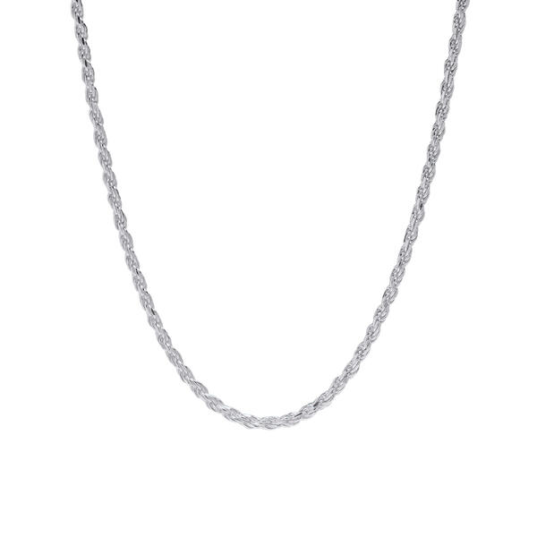 20in. Solid Rope Sterling Silver Chain Necklace - image 