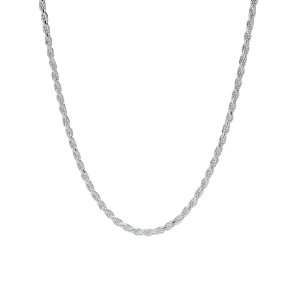 20in. Solid Rope Sterling Silver Chain Necklace - image 