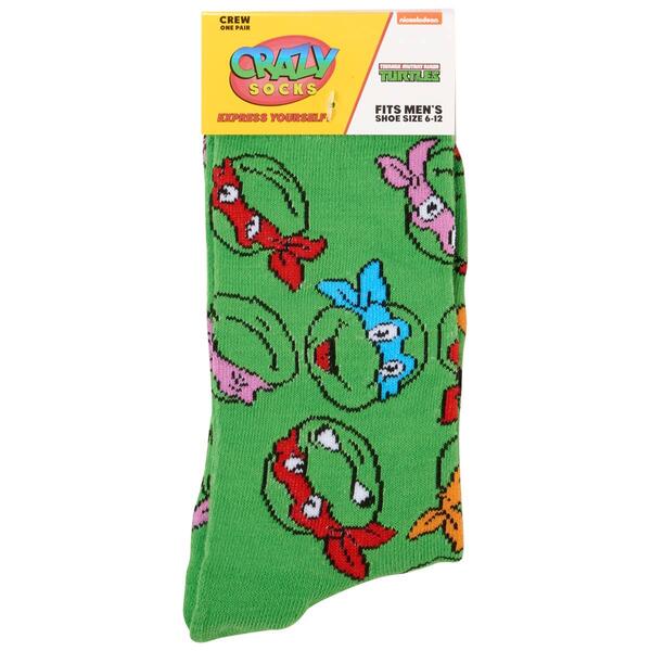 Mens Crazy Socks Teenage Mutant Ninja Turtles Crew Socks - image 