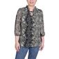 Womens NY Collection 3/4 Sleeve Lined Chiffon Top - image 1