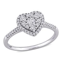 Diamond Classics(tm) 10kt. White Gold 1/2ctw. Diamond Heart Ring