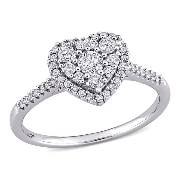 Diamond Classics(tm) 10kt. White Gold 1/2ctw. Diamond Heart Ring - image 