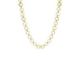 Gold Polished Flat Circle 18in. Chain Necklace